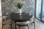 Dark Brown Oak Dining table 210cm Ex Display Like New
