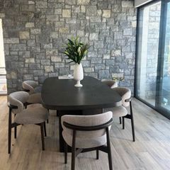 Dark Brown Oak Dining table 210cm Ex Display Like New