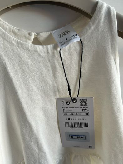 7y Zara cream dress BNWT