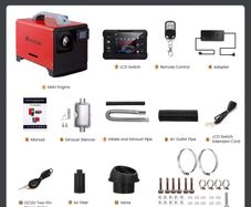 12V 5-8Kw Air Diesel Heater with LCD Switch Portable Remote Control Car Heater Low Noise Suitable for Truck Boat Trailer Bus