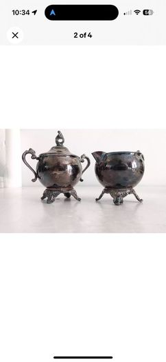 Newport Gorham Silverplate Sugar and Creamer Set P51 Excellent No Dents