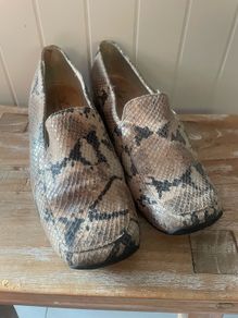 shoes women designer Anne Flavie snake skin effect genuine leather size 5