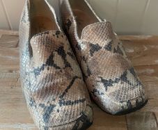 shoes women designer Anne Flavie snake skin effect genuine leather size 5
