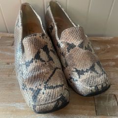 shoes women designer Anne Flavie snake skin effect genuine leather size 5