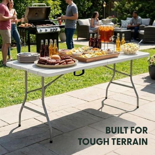 6ft Folding Table for Parties, BBQs, Camping
