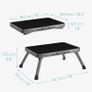 Portable Step Stool - Folding One Step Ladder - 17cm High Small Foldable Lightweight Metal Stool with Handle - 150kg Max Capacity - Grey Image 3