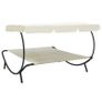 Outdoor Lounge Bed with Canopy Cream White Image 5