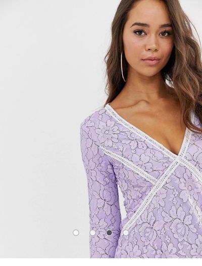 Pretty little thing long sleeve lace mini dress