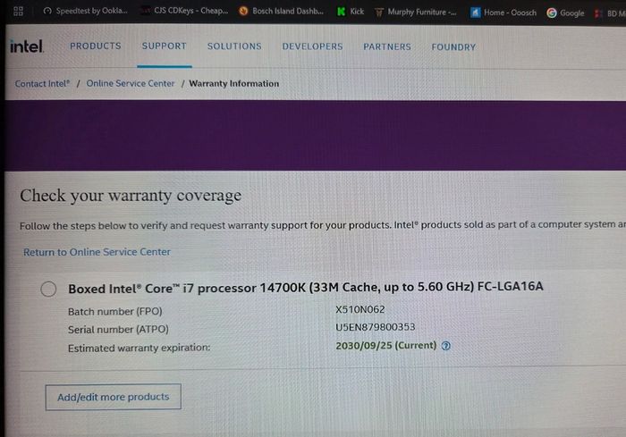 Intel Core i7-14700K CPU