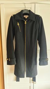 Michael Kors Wool-Blend Coat in Black Size S (10)