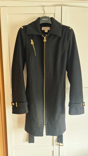 Michael Kors Wool-Blend Coat in Black Size S (10)