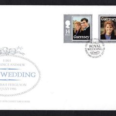 1986 Guernsey Royal Wedding Prince Andrew & Sarah Ferguson Commemorative stamps Guernsey Post Office First Day Covery (FDC)