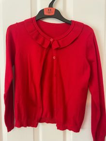 Girls Red Cardigan Age 8-9