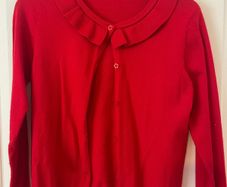 Girls Red Cardigan Age 8-9
