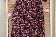 skirt navy floral with frill detail size 10 gallery Dunnes stores