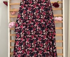 skirt navy floral with frill detail size 10 gallery Dunnes stores