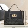 Black snakeskin twist lock bag Image 6