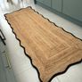 Handwoven jute runner with black scallop edge Image 4