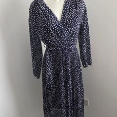 Never Worn. One size (10-14) J&L Pleated dress with flattering crossover v-neck front