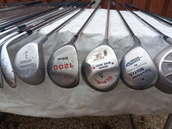 A Selection Of Golf Clubs.  All Left Handed Clubs
