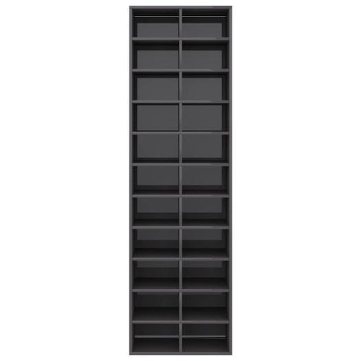 Shoe Cabinet High Gloss Grey 54x34x183 cm Chipboard