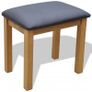 Dressing Table with Stool Solid Oak Wood Image 2