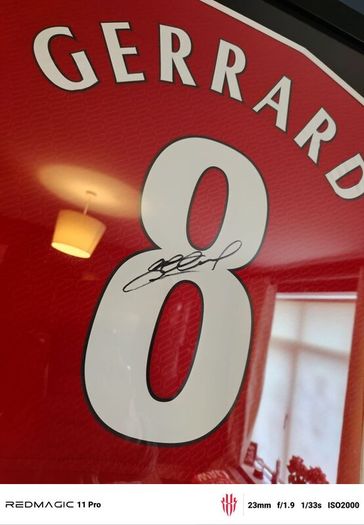 Liverpool Signed Gerard framed jersey