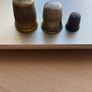 Vintage thimbles nickel & silver incl miniature child's thimble Image 2