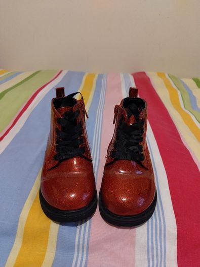 Red Patent Glitter Boots