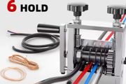 Manual Wire Stripping Machine with 6 Channels &amp; 5 Blades Portable Aluminum Frame Wire Peeler for Scrap Copper Recycling 1-17mm