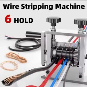 Manual Wire Stripping Machine with 6 Channels & 5 Blades Portable Aluminum Frame Wire Peeler for Scrap Copper Recycling 1-17mm