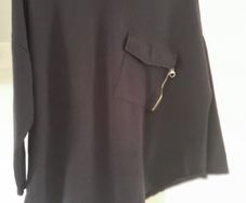 Asymmetrical Navy Top With Feature Pocket