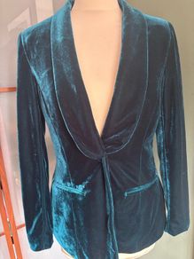 Biba and Tess Stunning Green Velvet Jacket - Size 8