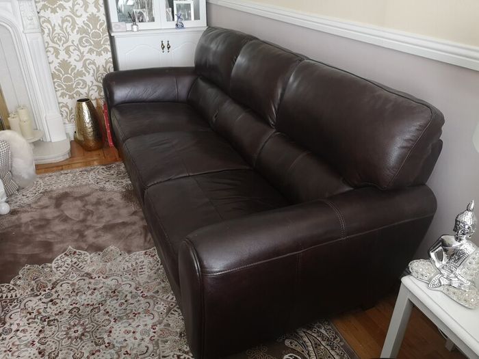 3 seater leather sofa and armchair.