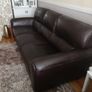 3 seater leather sofa and armchair. Image 3