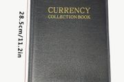 1pc Large Capacity Large  60 banknote , 10 double sides Collection Book Paper Faux Leather Protective Cover Bronzing Coin Paper Coin Mixed Collection Book