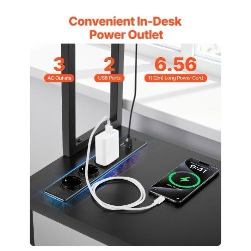 L-Shaped Gaming Desk with LED Lights, 1.2m Reversible Corner Computer Desk with Monitor Stand, Power Outlets, Movable CPU Stand & Shelf, Modern Stylish PC Gaming Table for Home Office