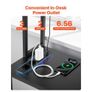 L-Shaped Gaming Desk with LED Lights, 1.2m Reversible Corner Computer Desk with Monitor Stand, Power Outlets, Movable CPU Stand & Shelf, Modern Stylish PC Gaming Table for Home Office Image 4