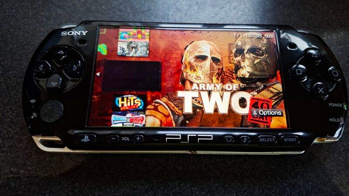 Modded Black PSP Slim 3000 128GB with games