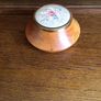 Vintage Wooden Circular Trinket / Jewlery Box w/floral embroidery top Image 6