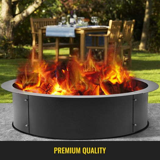 Fire Pit Ring/Liner Easy to Assemble Install Q235 Steel Outside Diameter 36" 42" 45" for Outdoor Camping Fishing Barbecue