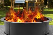 Fire Pit Ring/Liner Easy to Assemble Install Q235 Steel Outside Diameter 36" 42" 45" for Outdoor Camping Fishing Barbecue