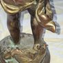 Antique 19th Century Bronze patinated metal sculpture in the style of Bacchus with Cymbals after the French sculptor Clodion Image 9