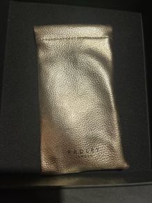 Soft Gold Metallic Leather Sunglasses Case
