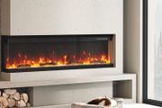NEW Electric Fireplace Inserts, Recessed and Wall Mounted Fireplace Heater, Linear Fireplace/Thermostat, Remote &amp; Touch Screen, Multicolor Flame, Timer,