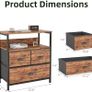 Bedside Table Cabinet with 3 Drawers for Bedroom, End Table Sofa Sid with Storage for Living Room Image 2
