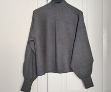 Bershka Grey High Neck Sweater Jumper Size XS