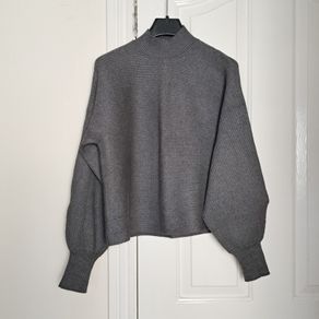 Bershka Grey High Neck Sweater Jumper Size XS