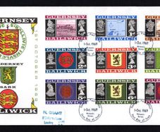 1969 Guernsey Definitive Stamps set of 3 First Day Cover (FDC)