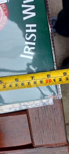 Jameson irish whiskey metal advertising repo sign,,see pictures for condition,sold as seen ,buyer collects or pays postage thank you,